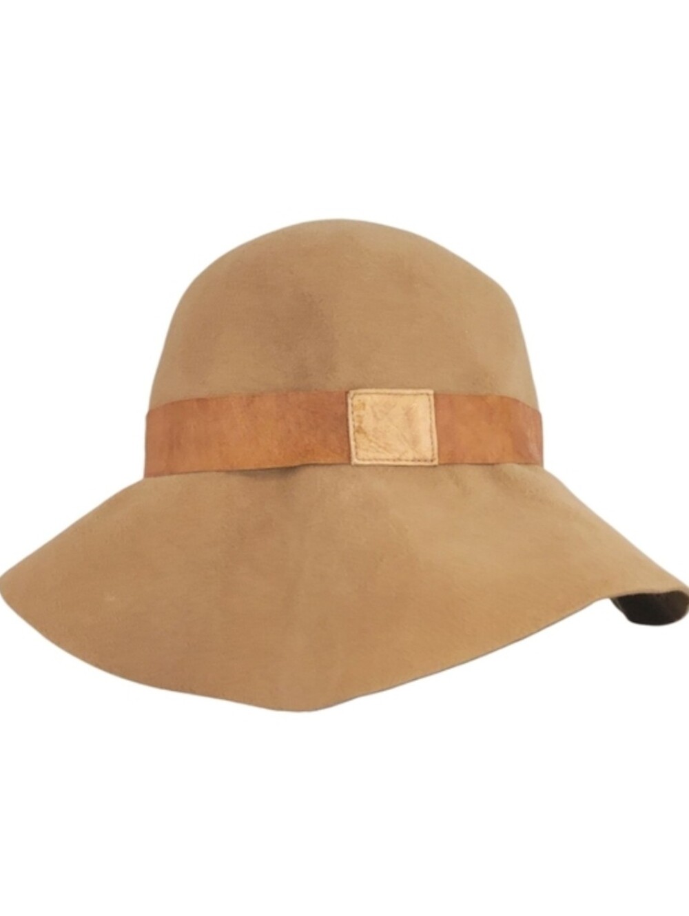 Eugenia Kim Floppy Tan Hat Domesticated Rabbit Hair And Leather
